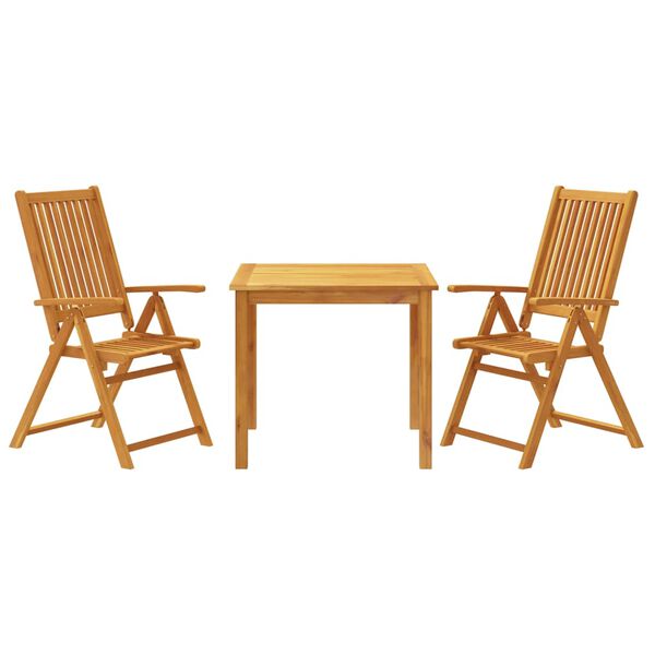vidaXL 3 Piece Garden Dining Set 85x85x74 cm Solid Wood Acacia