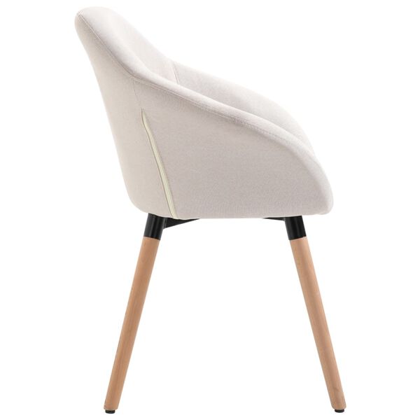 vidaXL Dining Chairs 6 pcs Cream Fabric