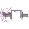 vidaXL 3 Piece Garden Dining Set with Cushions Black Poly Rattan