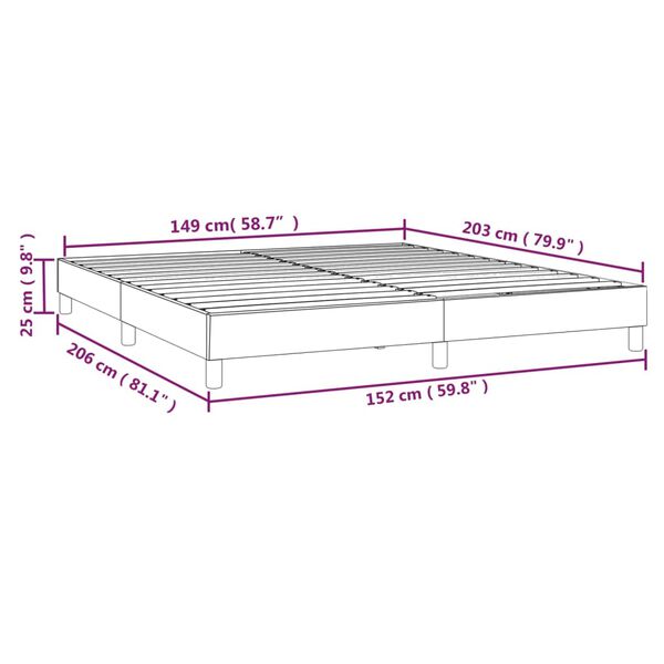 vidaXL Bed Frame without Mattress Dark Grey Queen Velvet