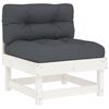 vidaXL 6 Piece Garden Lounge Set with Cushions White Solid Wood