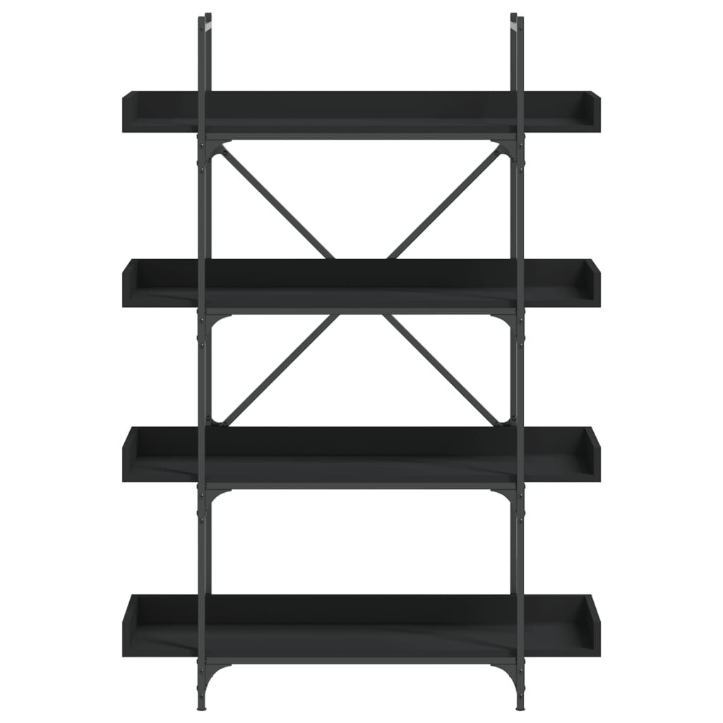 vidaXL Bookcase 4-Tier Black 100x33x145.5 cm Engineered Wood