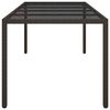 vidaXL Garden Table Brown 250x100x75 cm Tempered Glass and Poly Rattan