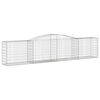 vidaXL Arched Gabion Baskets 9 pcs 400x50x80/100 cm Galvanised Iron