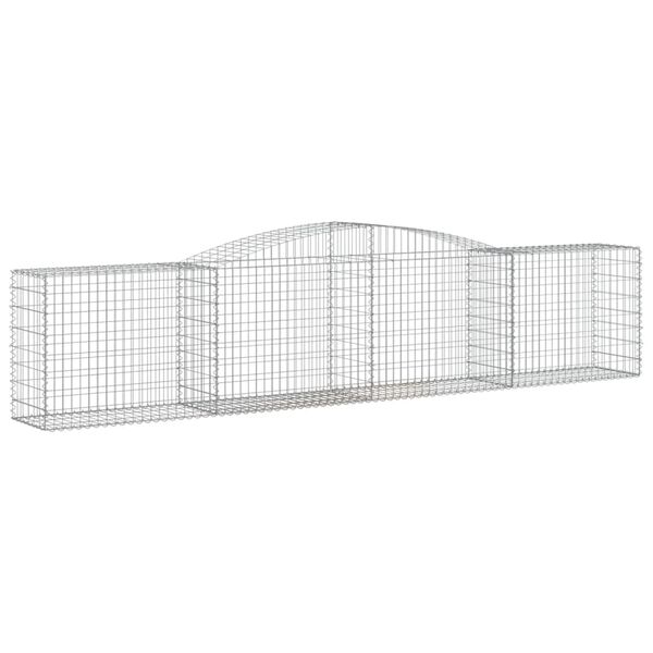 vidaXL Arched Gabion Baskets 9 pcs 400x50x80/100 cm Galvanised Iron