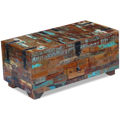 vidaXL Coffee Table Box Chest Solid Reclaimed Wood 80x40x35 cm