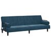 vidaXL Sofa Bed with Armrests Light Grey Velvet