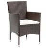 vidaXL 3 Piece Garden Dining Set Brown