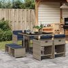 vidaXL 11 Piece Garden Dining Set with Cushions Grey Poly Rattan