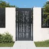 vidaXL Garden Gate Anthracite 100x175 cm Steel Bamboo Design