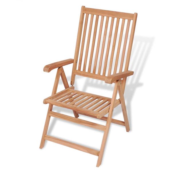 vidaXL 7 Piece Garden Dining Set Solid Teak Wood