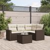 vidaXL 5 Piece Garden Sofa Set with Cushions Brown Poly Rattan