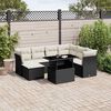 vidaXL 8 Piece Garden Sofa Set with Cushions Black Poly Rattan