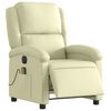 vidaXL Electric Massage Recliner Chair Cream Real Leather
