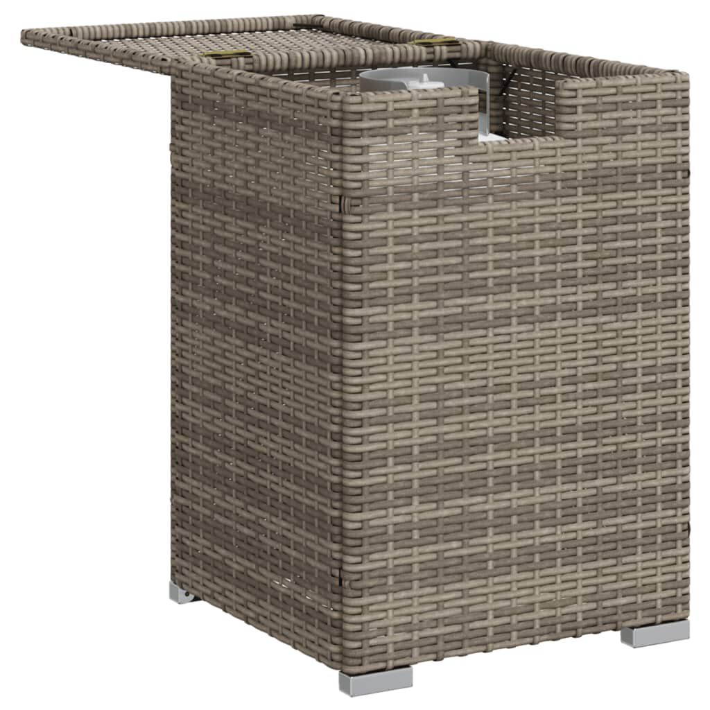vidaXL Propane Tank Cover Table Grey 40x40x60 cm Poly Rattan