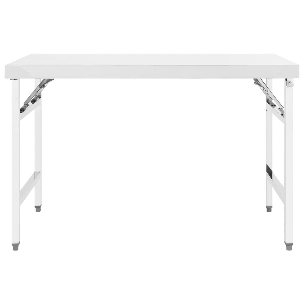 vidaXL Kitchen Folding Work Table 120x60x80 cm Stainless Steel