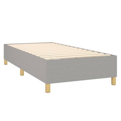 vidaXL Box Spring Bed Frame Light Grey 100x203 cm Twin XL Fabric