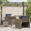vidaXL 4 Piece Garden Sofa Set with Cushions Grey Poly Rattan