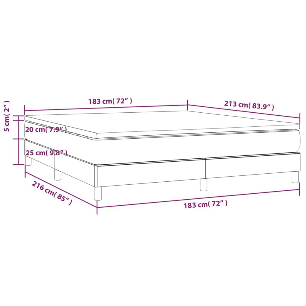 vidaXL Box Spring Bed with Mattress Light Grey 183x213 cm California King Velvet