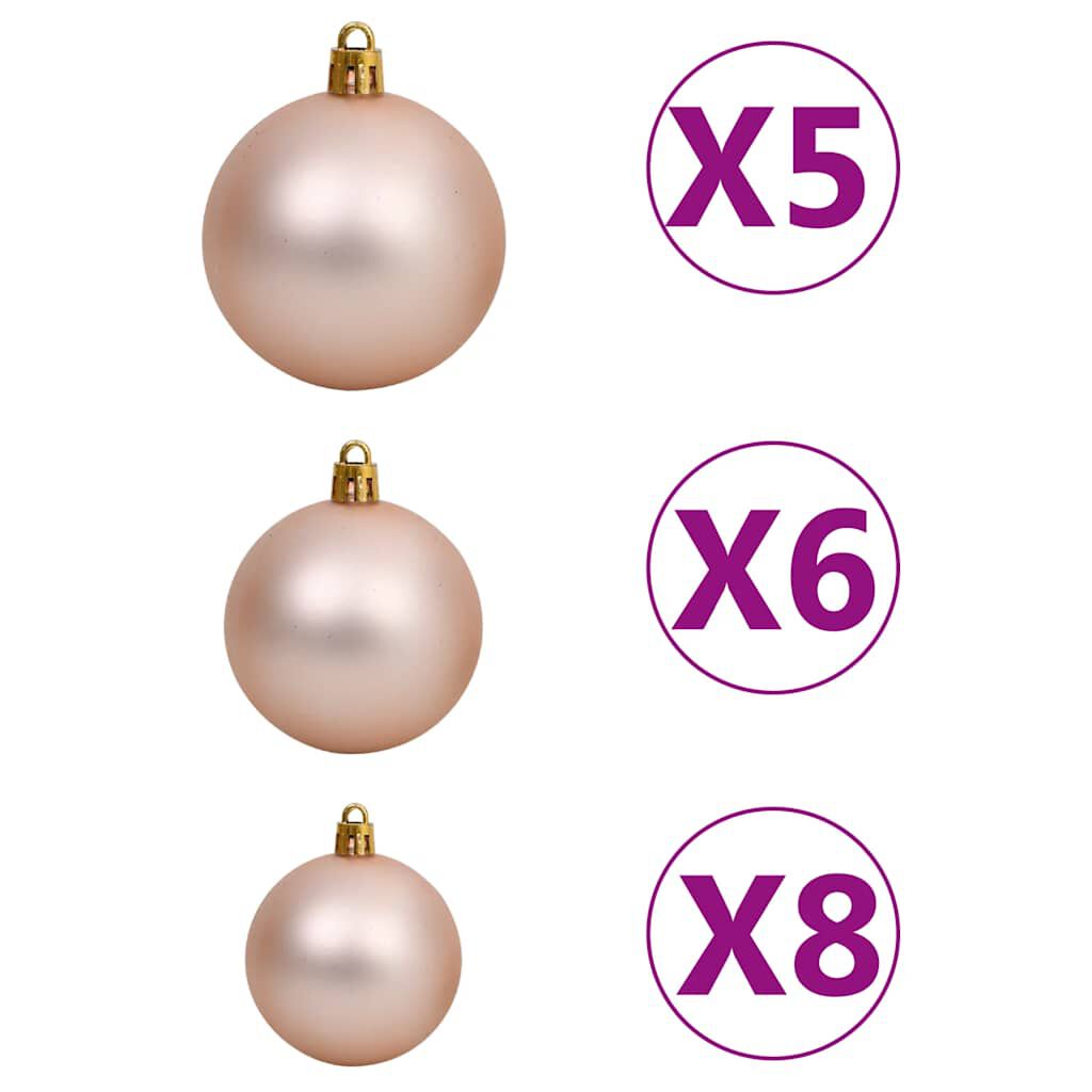 vidaXL Artificial Pre-lit Christmas Tree with Ball Set&Pine Cones 180 cm