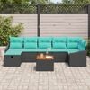 vidaXL Garden Sofa Set with Cushion 8 pcs Black Poly rattan