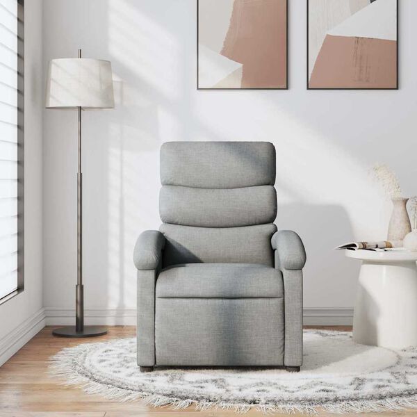vidaXL Recliner Chair Light Grey Fabric