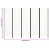 vidaXL 5-Panel Room Divider White 250x180 cm