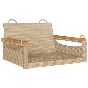 vidaXL Swing Bench Beige 63x62x40 cm Poly Rattan