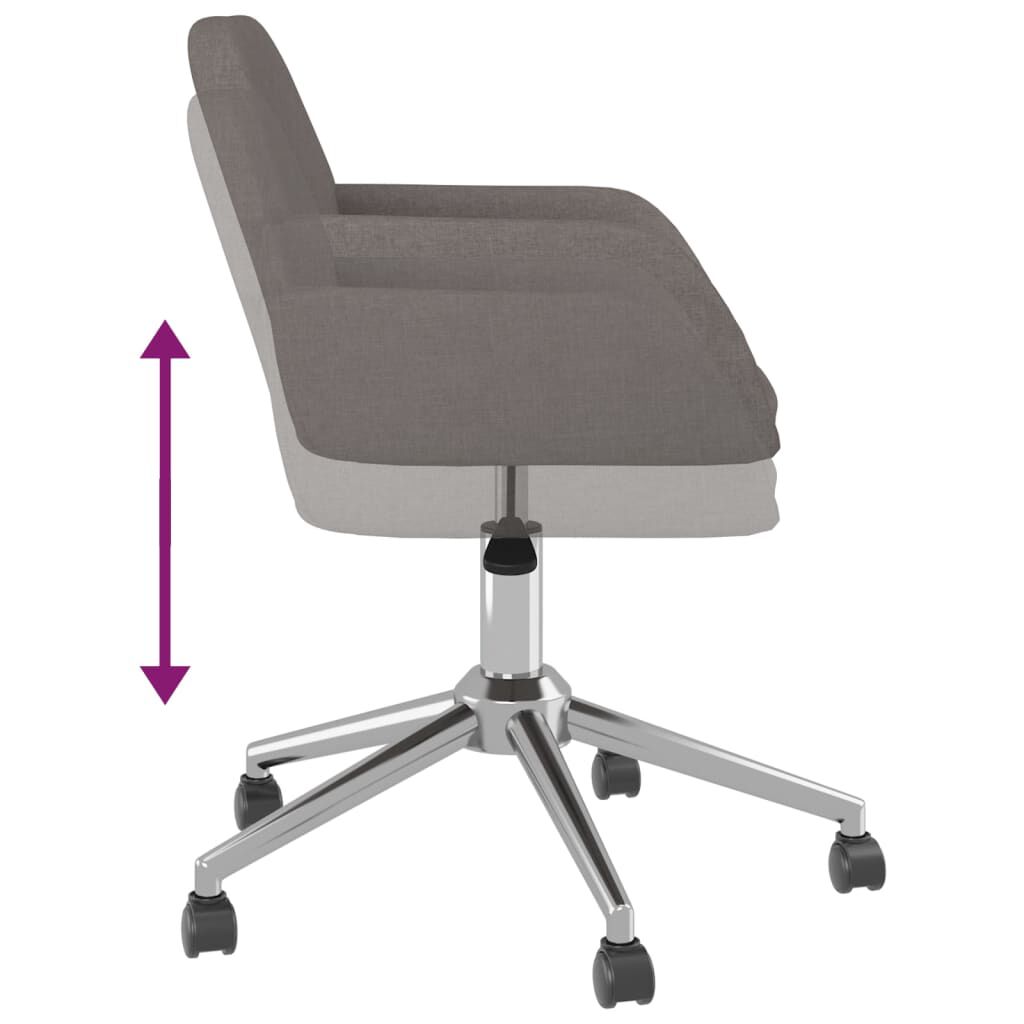 vidaXL Swivel Dining Chairs 2 pcs Dark Grey Fabric