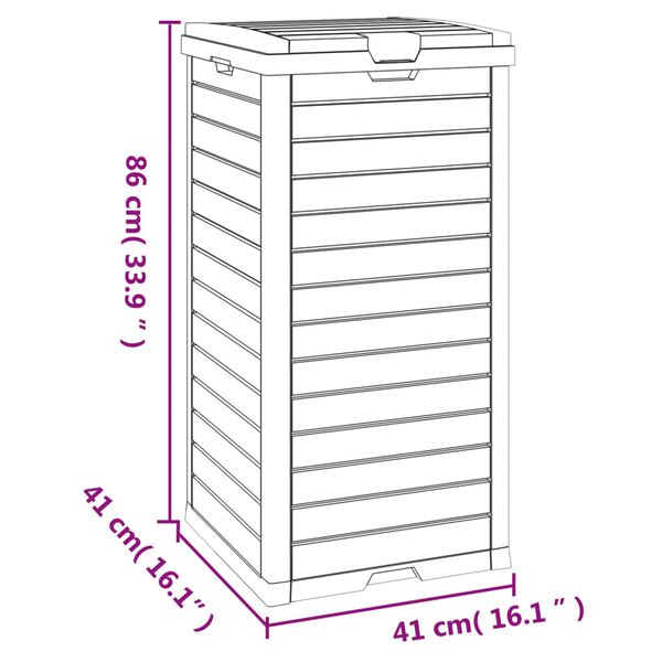 vidaXL Outdoor Garbage Bin Light Brown 41x41x86 cm Polypropylene
