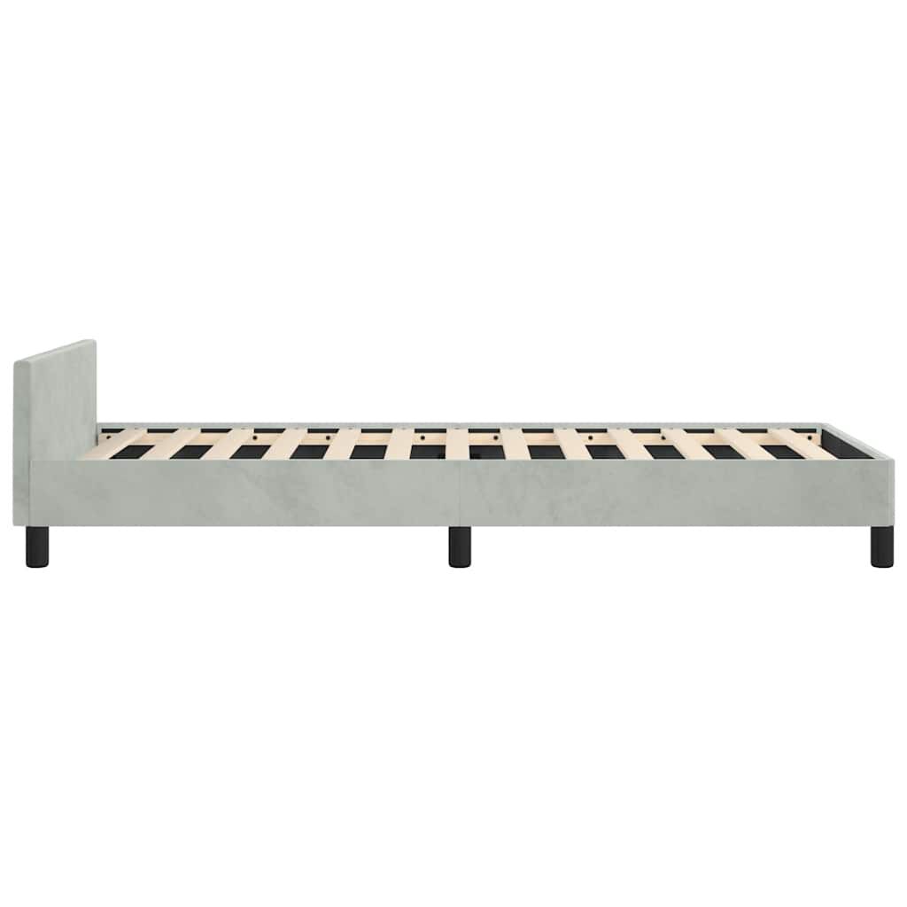 vidaXL Bed Frame without Mattress Light Grey 100x190 cm Velvet
