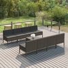 vidaXL 9 Piece Garden Lounge Set with Cushions Poly Rattan Grey