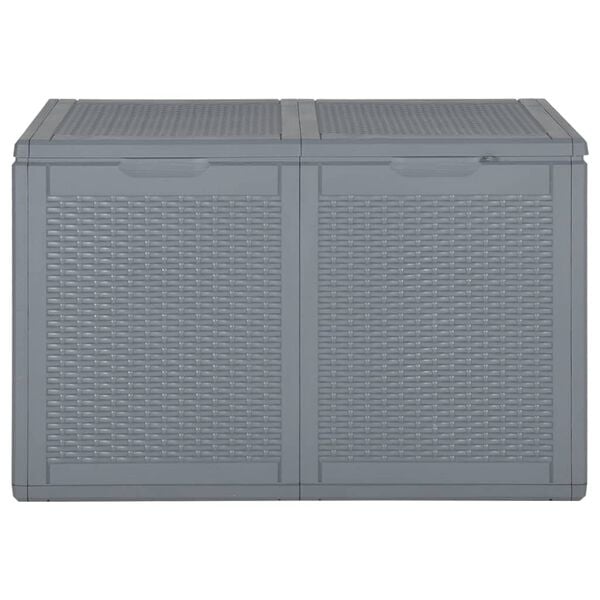 vidaXL Garden Storage Box Grey PP Rattan 180 L