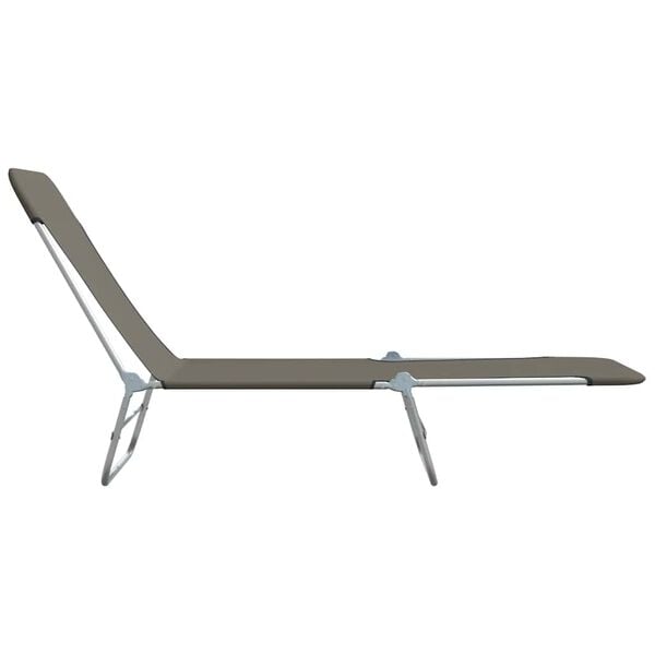 vidaXL Folding Sun Loungers 2 pcs Steel and Fabric Grey