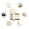 vidaXL Electric Stand up Recliner Chair Cream Faux Leather