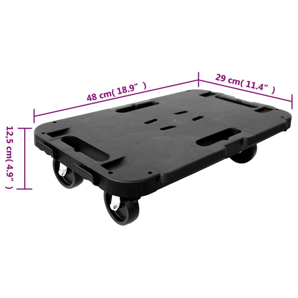 vidaXL Transport Trolley Black Polypropylene 300 kg