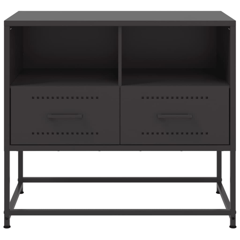 vidaXL TV Cabinet Black 68x39x60.5 cm Steel