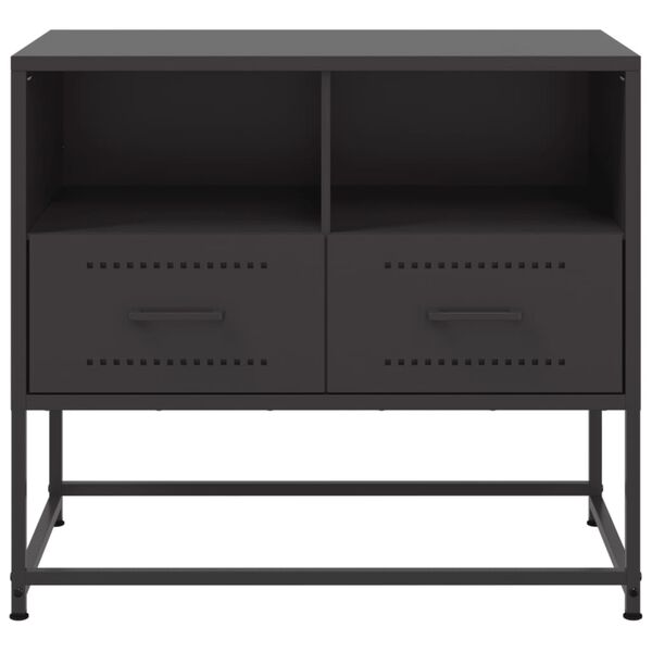 vidaXL TV Cabinet Black 68x39x60.5 cm Steel