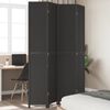vidaXL Room Divider&nbsp;4 Panels Black Solid Wood Paulownia