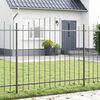 vidaXL Garden Fence 7 pcs Grey 170 x 165 cm Powder-Coated Steel