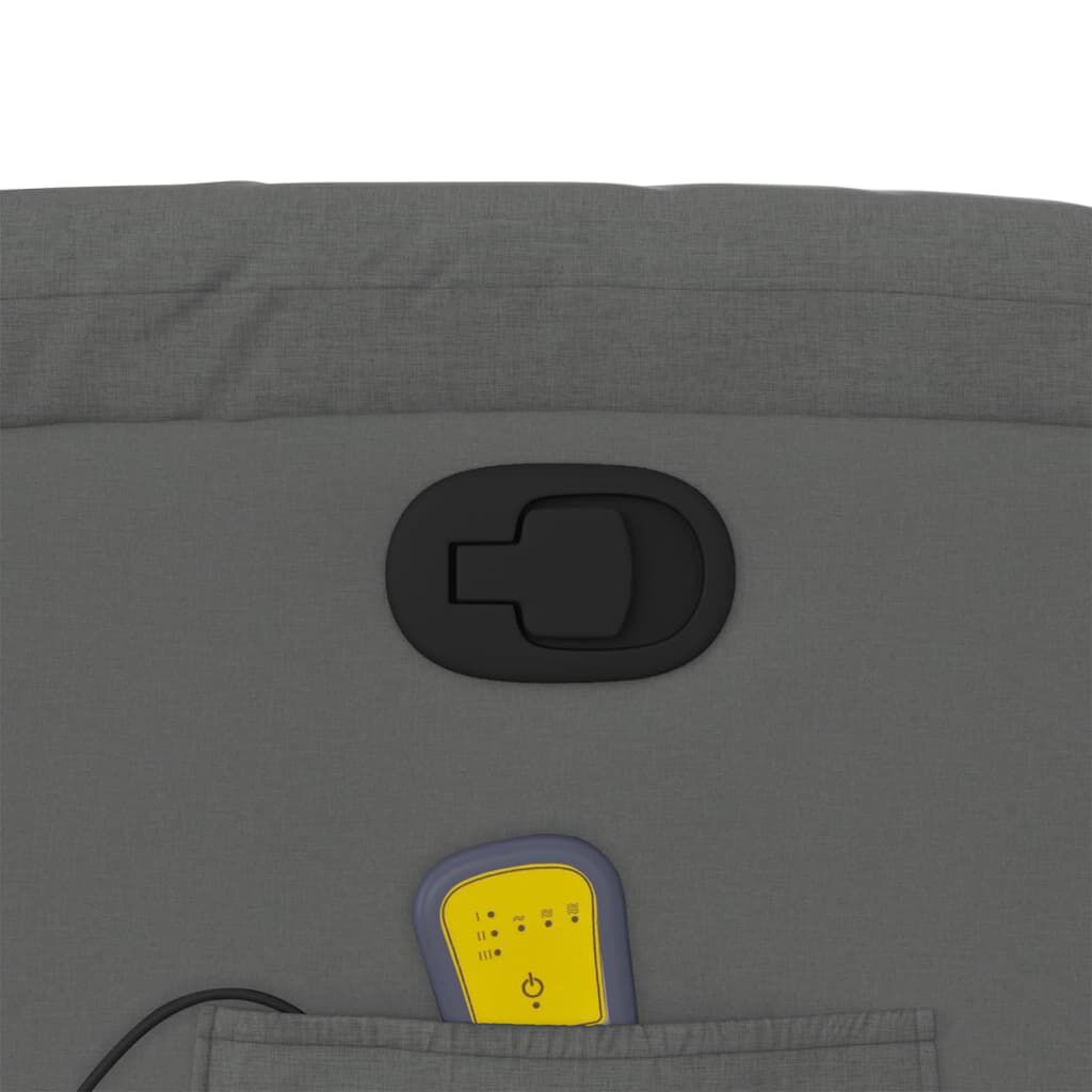 vidaXL Massage Recliner Chair Dark Grey Fabric
