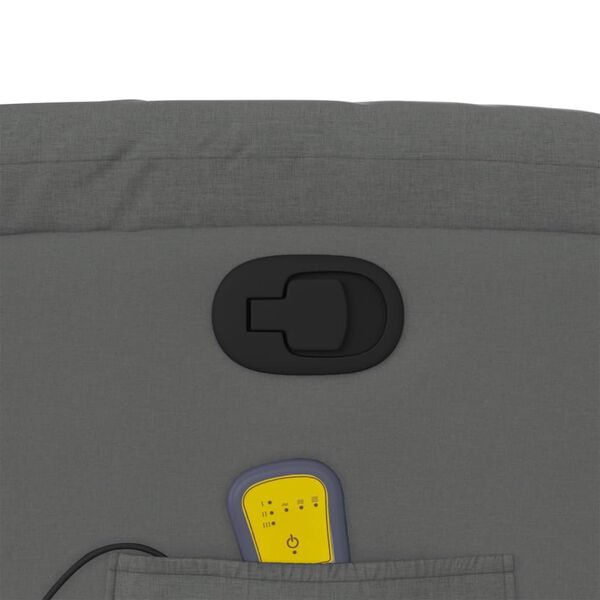 vidaXL Massage Recliner Chair Dark Grey Fabric