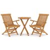 vidaXL 3 Piece Garden Dining Set Solid Wood Teak