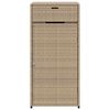 vidaXL Garden Storage Cabinet Beige 55x55x111 cm Poly Rattan