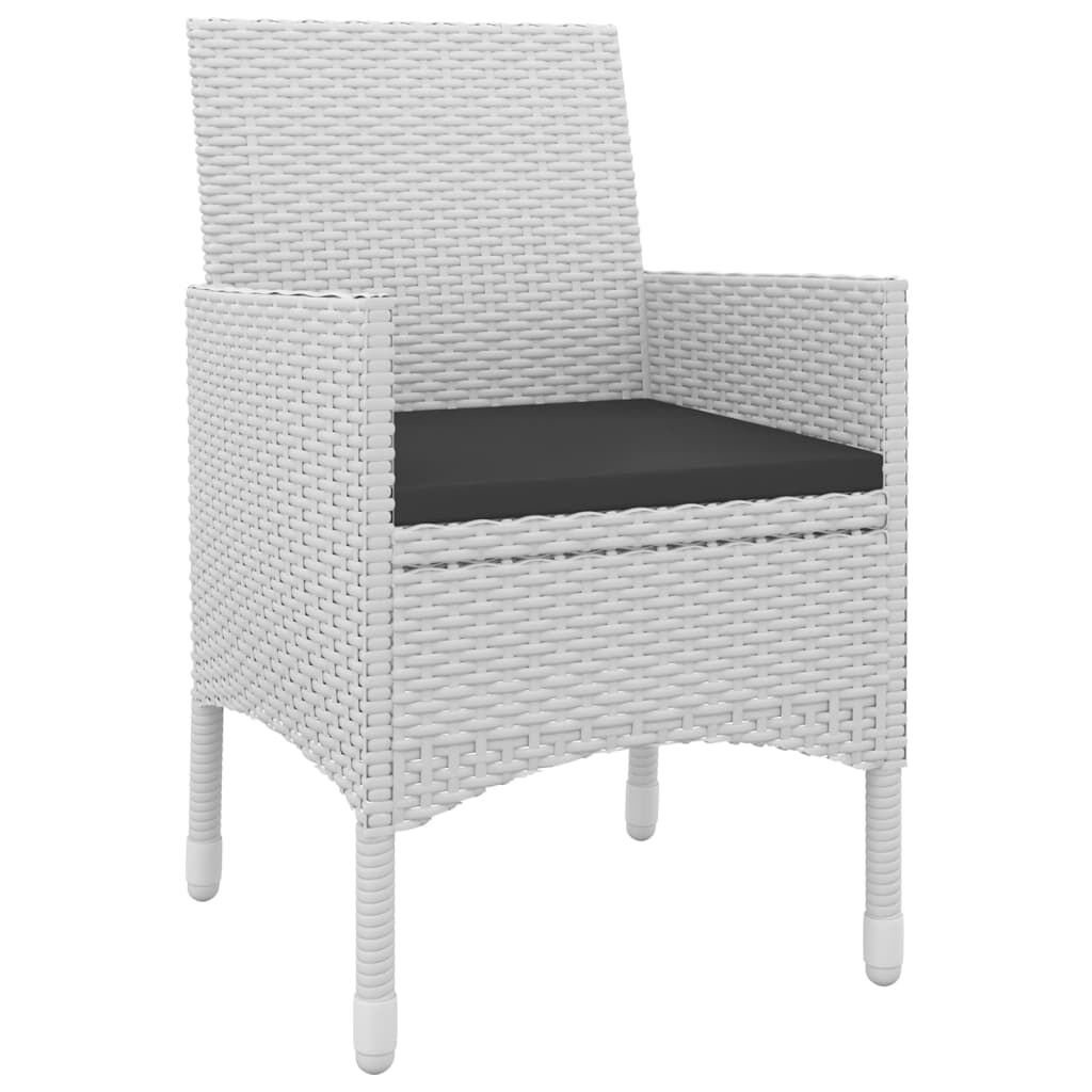 vidaXL 5 Piece Garden Dining Set with Cushions Poly Rattan and Glass