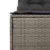 vidaXL Garden Sofas Armless with Cushions 2 pcs Grey Poly Rattan
