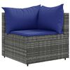 vidaXL 5 Piece Garden Lounge Set with Cushions Grey Poly Rattan