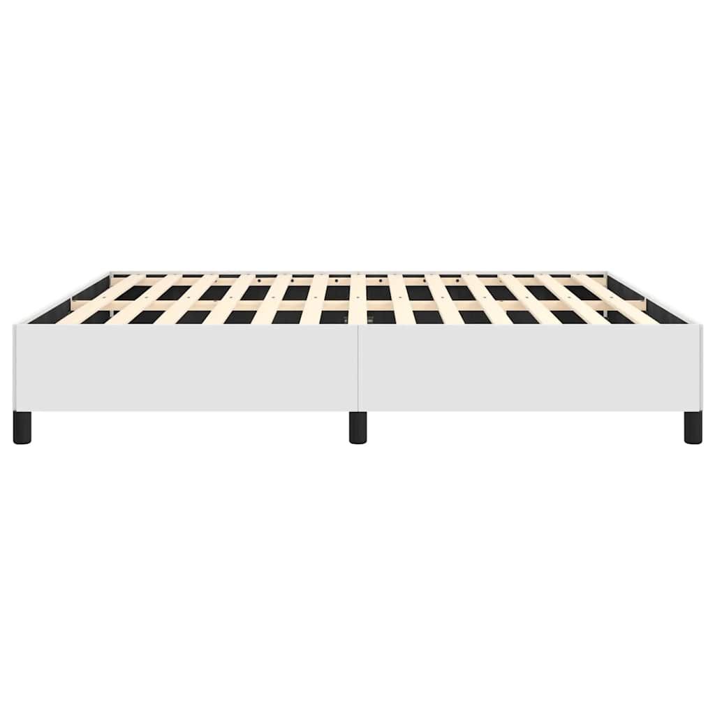 vidaXL Bed Frame without Mattress White 193x203 cm King Faux Leather