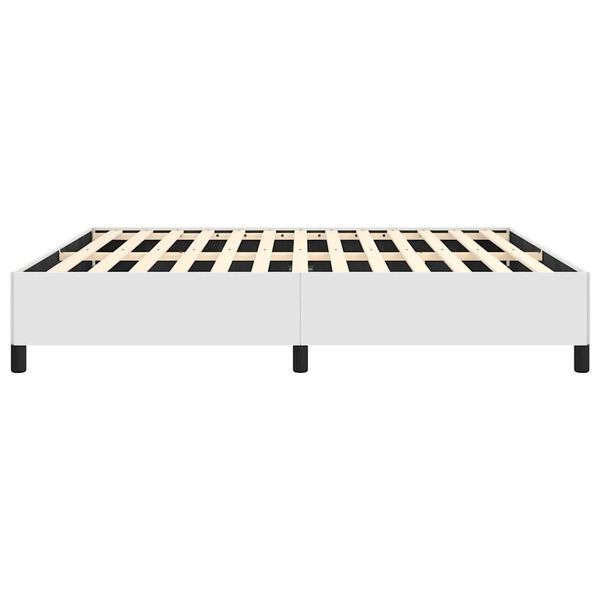 vidaXL Bed Frame without Mattress White 193x203 cm King Faux Leather
