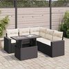vidaXL 6 Piece Garden Sofa Set with Cushions Black Poly Rattan